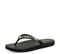Tamaris Damen Flat Mules Textil, schwarz, 42 EU