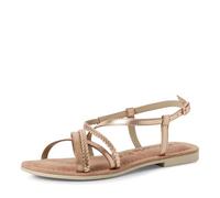 Tamaris Damen Sandalette M2813944 Leder metallic gold flach Größe 37