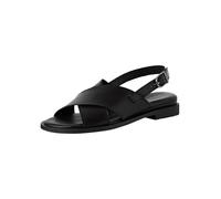 Tamaris Damen Flat Sandals Leder, schwarz, 38 EU