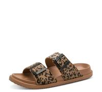 Pantolette TAMARIS, Damen, Gr. 37, cognac leo, Lederimitat, Basic, Schuhe Pantolette, Schlupfschuh, Sommerschuh mit verstellbaren Schnallen (41549432-37) cognac leo