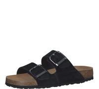 Tamaris Damen Fußbett Pantolette Leder flach, schwarz, 36 EU