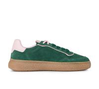 Tamaris Damen Grün Rosa Leder Fashion Stripe Schnür-Sneakers US 39