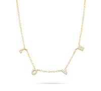 Tamaris Damen Halskette TJ-0699-N-45 aus 925 Silber in IP Gold mit Zirkoniasteinen