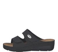 Tamaris Damen Hausschuh mit Keilabsatz Leder, schwarz, 40 EU