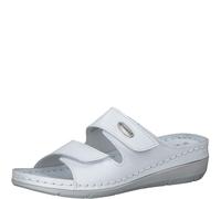 Tamaris Damen Hausschuhe Slipper Leder Keilabsatz; WHITE LEATHER/weiß; 40 EU