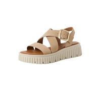 Tamaris Damen Sandalette mit Keilabsatz, beige, 38 EU