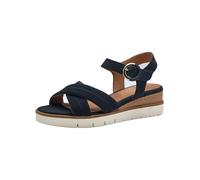 Tamaris Damen Heeled Sandals Leder, blau, 38 EU