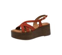 Tamaris Plateausandalen - Gr. 38 - Rot - Rauleder