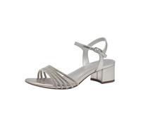 Tamaris Damen-Sandalette PLATINUM metallic Silber Blockabsatz Größe 36