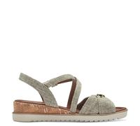 Tamaris Damen Keilsandalen, Frauen Sandalen,Freizeitschuhe,offene Schuhe,Strandschuhe,Keilsandaletten,Keilabsatz,Wedge-Heel,hoch,Nature,38 EU