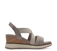 Tamaris Damen Keilsandalen, Frauen Sandalen,Keilsandaletten,Keilabsatz,Wedge-Heel,bequem,flach,Sommerschuhe,Freizeitschuhe,MUD,36 EU
