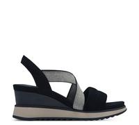 Tamaris Damen Keilsandalen, Frauen Sandalen,Keilsandaletten,Keilabsatz,Wedge-Heel,bequem,flach,Sommerschuhe,Freizeitschuhe,Navy,38 EU