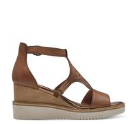 Tamaris Damen Keilsandalen, Frauen Sandalen,Keilsandaletten,Wedge-Heel,hoch,Sommerschuhe,Freizeitschuhe,offene Schuhe,Cognac,36 EU