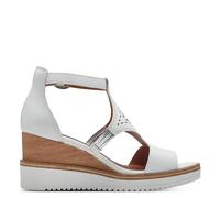 Tamaris Damen Keilsandalen, Frauen Sandalen,Strandschuhe,Keilsandaletten,Keilabsatz,Wedge-Heel,hoch,Sommerschuhe,Freizeitschuhe,White,37 EU