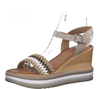 Tamaris Damen Keilsandalen, Frauen Sandalen,Touch It-Fußbett,keilabsatz,wedge-heel,hoch,weiblich,lady,ladies,women's,woman,BEIGE COMB,41 EU / 7.5 UK