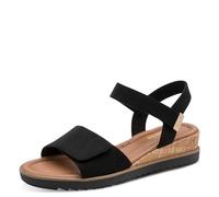 Tamaris Damen Keilsandalen, Frauen Sandalen,TOUCHit-Fußbett,Keilsandaletten,Keilabsatz,Wedge-Heel,bequem,flach,wortmann,feminin,Black,36 EU