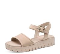 Tamaris Damen Keilsandalen, Frauen Sandalen,TOUCHit-Fußbett,pink,Cognac,Antelope,Folk,Taupe,weiblich,Lady,Ladies,Women's,Woman,Ivory,39 EU