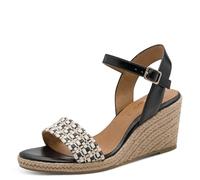 Tamaris Damen Keilsandalen, Frauen Sandalen,TOUCHit-Fußbett,sportlich,feminin,Heart and Sole,Lifestyle,modisch,klassisch,Black Comb,37 EU