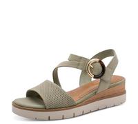 Tamaris Damen Keilsandalen, Frauen Sandalen,TOUCHit-Fußbett,Trend,weich,weit,Weite,Silber,Silber,schwarz,blau,fashletics,rot,SAGE,40 EU