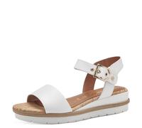 Tamaris Damen Keilsandalen, Frauen Sandalen,TOUCHit-Fußbett,wortmann,sportlich,feminin,Heart and Sole,Lifestyle,modisch,modern,White,41 EU
