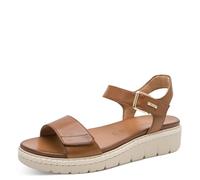 Tamaris Damen Keilsandalen, Frauen Sandalen,Wechselfußbett,Comfort Lining,blau,fashletics,Weiss,braun,grau,rosa,Cognac Leather,40 EU