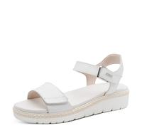 Tamaris Damen Sandaletten, Frauen Sandalen,Wechselfußbett,Strandschuhe,Sommersandalen,bequem,flach,Sommerschuhe,Freizeitschuhe,White,37 EU