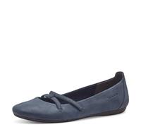 Tamaris Damen Riemchenballerinas, Frauen Flats,Ballerinen,Halbschuhe,Sommerschuhe,Slipper,Ballerina-Schuhe,Ballett-Schuhe,flach,Navy,36 EU