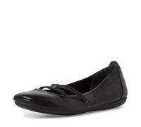 Ballerina TAMARIS "Caterina", Damen, Gr. 37 (4,5), schwarz, Lederimitat, Schuhe Ballerina, Flats, Festtagsmode, Slipper mit Gummizugriemchen, Topseller (895723-37)