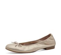 Tamaris Damen Klassische Ballerinas, Frauen Flats,Ballerina-Schuhe,Ballett-Schuhe,Ballet-Flats,flach,Ausgehschuhe,Abendschuhe,Champagne,39 EU
