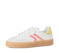 Tamaris Damen Klassische Ballerinas, Frauen Flats,Comfort Lining,TOUCHit-Fußbett,Slip-ons,klassisch elegant,Ballerinen,White Comb,37 EU