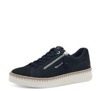 Tamaris Damen Klassische Ballerinas, Frauen Flats,Comfort Lining,TOUCHit-Fußbett,Slip-ons,klassisch elegant,Ballerinen,Navy NUBUC,40 EU