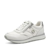 Tamaris Damen Klassische Ballerinas, Frauen Flats,Comfort Lining,TOUCHit-Fußbett,Slip-ons,klassisch elegant,Ballerinen,White/Silver,36 EU