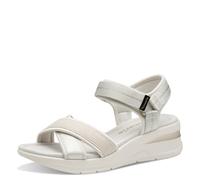 Tamaris Damen-Sandalette Beige-Weiß 38