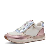 Keilsneaker TAMARIS, Damen, Gr. 39, rosa (rosé metallic), Lederimitat, Textil, Schuhe Sneaker, Freizeitschuh, Halbschuh, in schmaler Form, vegane Verarbeitung (33518264-39) rosé metallic