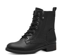 Schnürboots TAMARIS "SHAE", Damen, Gr. 38, schwarz, Lederimitat, unifarben, Schuhe, Blockabsatz, Schnürboots Stiefelette mit Zierreißverschluss, Topseller (78577600-38) schwarz
