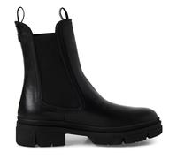 Tamaris Damen Klassische Chelsea-Stiefeletten aus schwarzem Leder mit hohem Überzug EU40