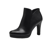 Tamaris Damen Klassische Stiefeletten, Frauen Stiefeletten,hoch,high Heel,Boots,Stiefel,Bootee,Booties,halbstiefel,Black MATT,36 EU