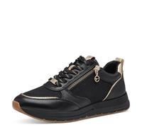Tamaris Keilsneaker 23732-41, veganer Schnürer mit Metallic-Details, Schwarz Gr. 39