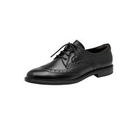 Schnürschuh TAMARIS, Damen, Gr. 41, beige (schwarz), Leder, clean, unifarben, Schuhe Schnürschuh, Schnürschuh, Businessschuh, mit eleganter Lyralochung (40398709-41) schwarz