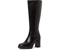 Tamaris Damen Langschaft-Stiefel Leder Blockabsatz bequem; BLACK, EU 40