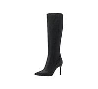 Tamaris Damen Langschaft-Stiefel mit Absatz Vegan Stilettoabsatz; BLACK GLAM/schwarz; 36 EU