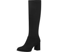 Tamaris Damen Langschaft-Stiefel Textil Blockabsatz Vegan; BLACK, EU 36