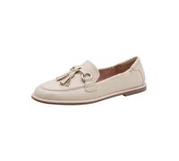 Tamaris Damen Loafer flach Leder, beige, 37 EU