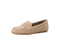 Tamaris Damen Loafer flach Leder, beige, 38 EU