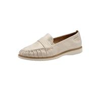 Tamaris Damen Loafer flach Leder, beige, 42 EU