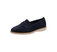 Tamaris Damen Loafer flach Leder, blau, 39 EU