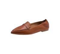 Tamaris Damen-Slipper Cognac Leder, flach Größe 36