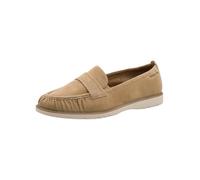 Tamaris Damen Loafer flach Leder, braun, 39 EU
