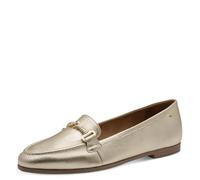 Tamaris Damen Loafer flach Leder, metallic, 38 EU