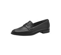 Tamaris Damen Loafer flach Leder, schwarz, 37 EU